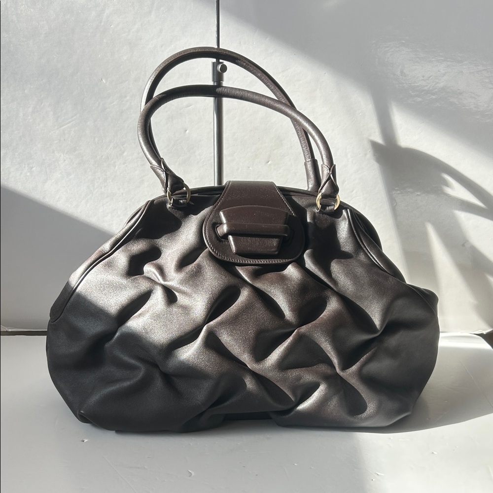 Smythson of Bond Street  Dark Brown Women's Leather Shoulder Bag Quiet Luxury